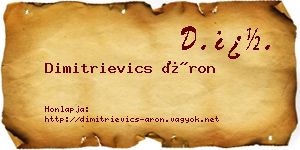 Dimitrievics Áron névjegykártya